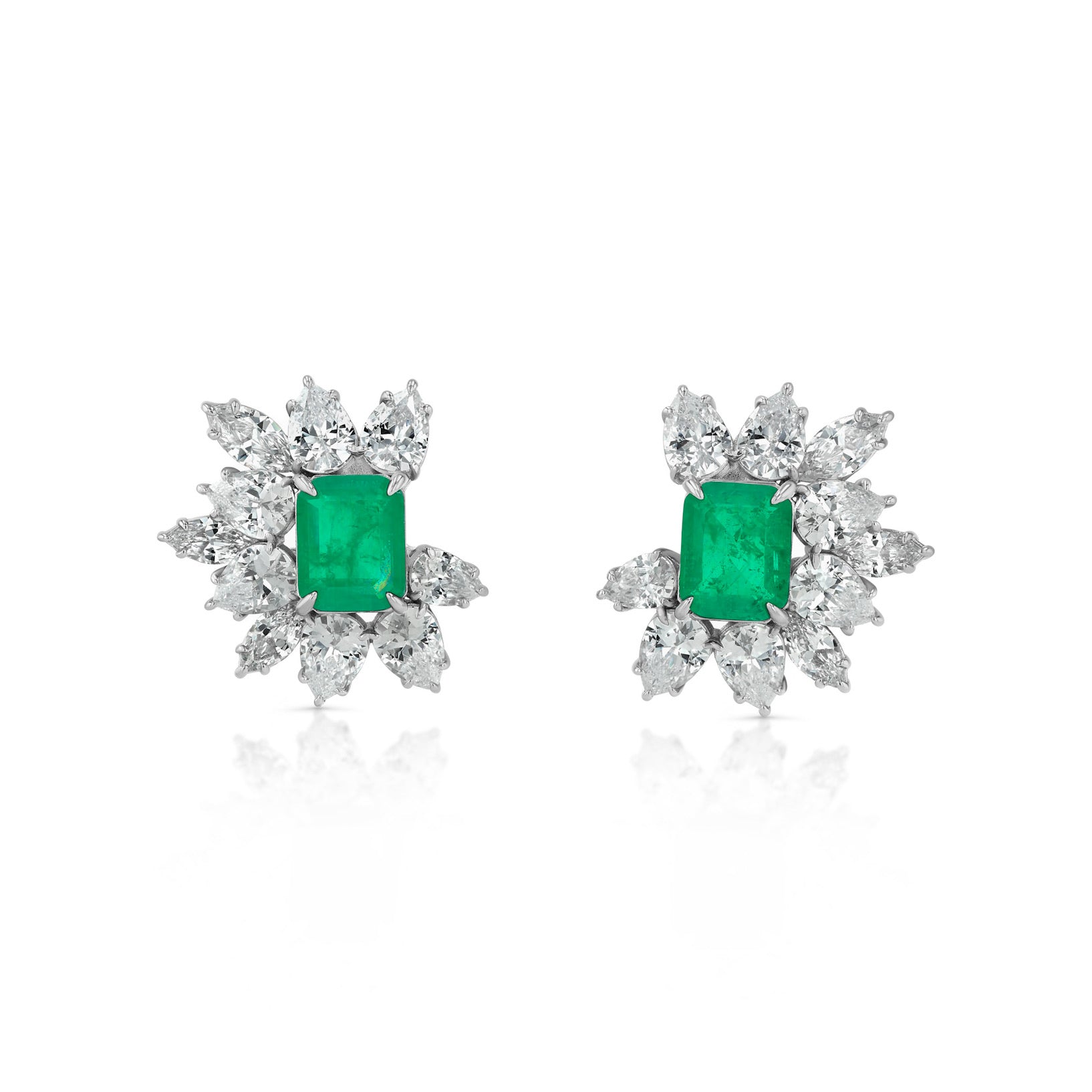 “Palazzo” Sterling silver emerald earrings