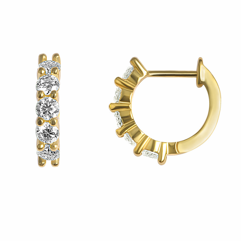 Silver gold plated moissanite huggie hoops