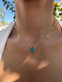 “St. Tropez” 18k gold plated pear paraiba necklace