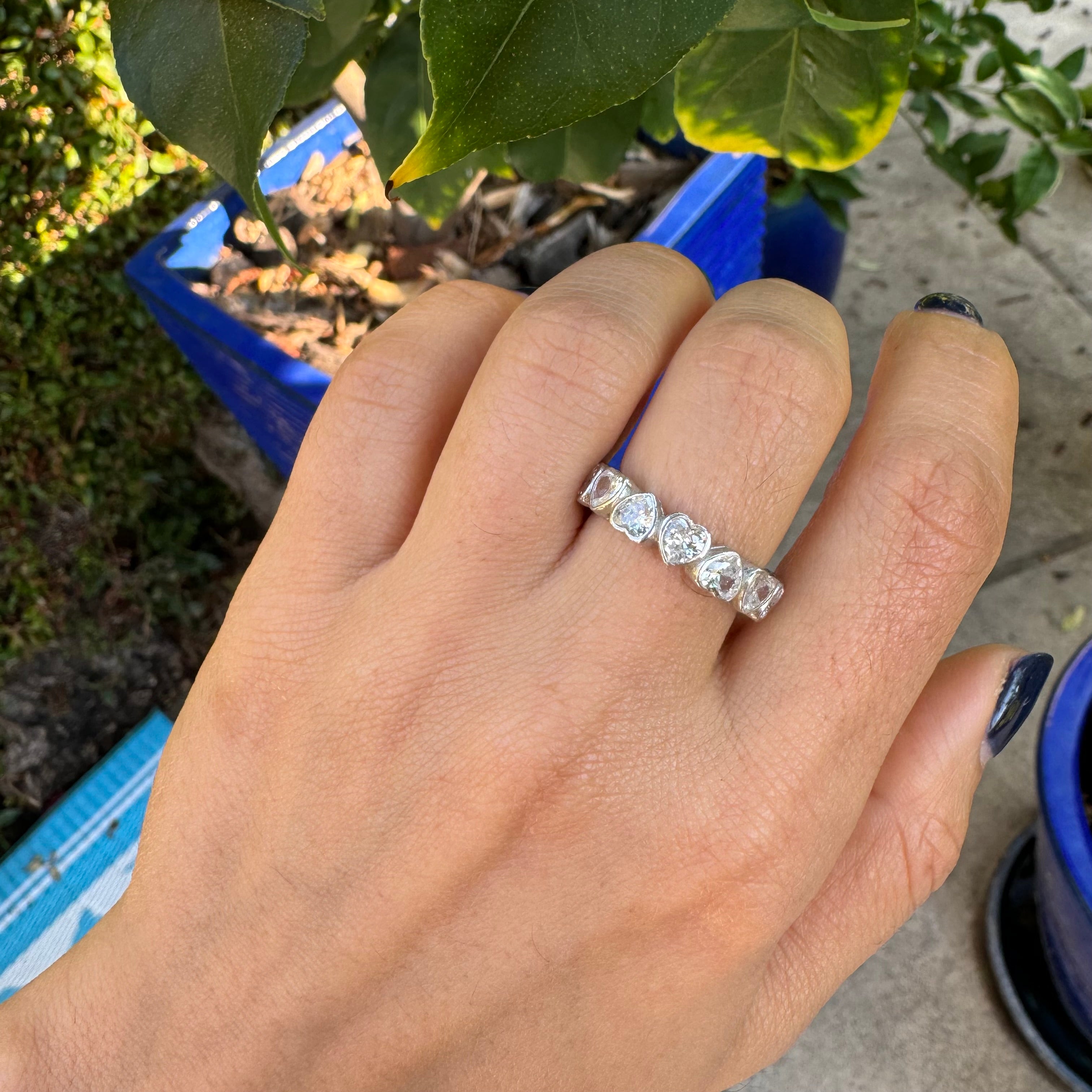 Silver gold plated all around heart band