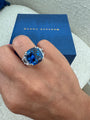 Sterling silver simulated sapphire ring