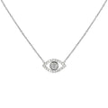 “Ojos” Sterling silver clear eye necklace