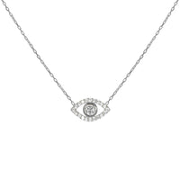 “Ojos” Sterling silver clear eye necklace