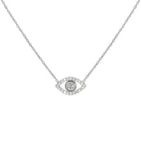 “Ojos” Sterling silver clear eye necklace - Free Gift
