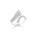 Sterling silver round cz diamond two row wrap ring
