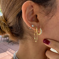 Silver gold plated moissanite huggie hoops