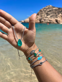 “Maldives” sterling silver large pear paraiba necklace