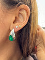 “Raindrops” Silver emerald teardrop earrings