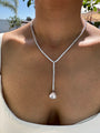 “Cannes” CZ diamond Y tennis necklace