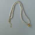 Pearl beaded yellow diamond necklace
