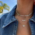“Ojos” Silver Gold Plated Eye Necklace