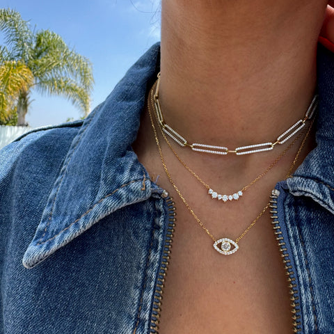 “Ojos” Silver Gold Plated Eye Necklace