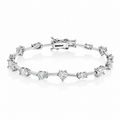 Sterling silver multi-shape bar tennis bracelet