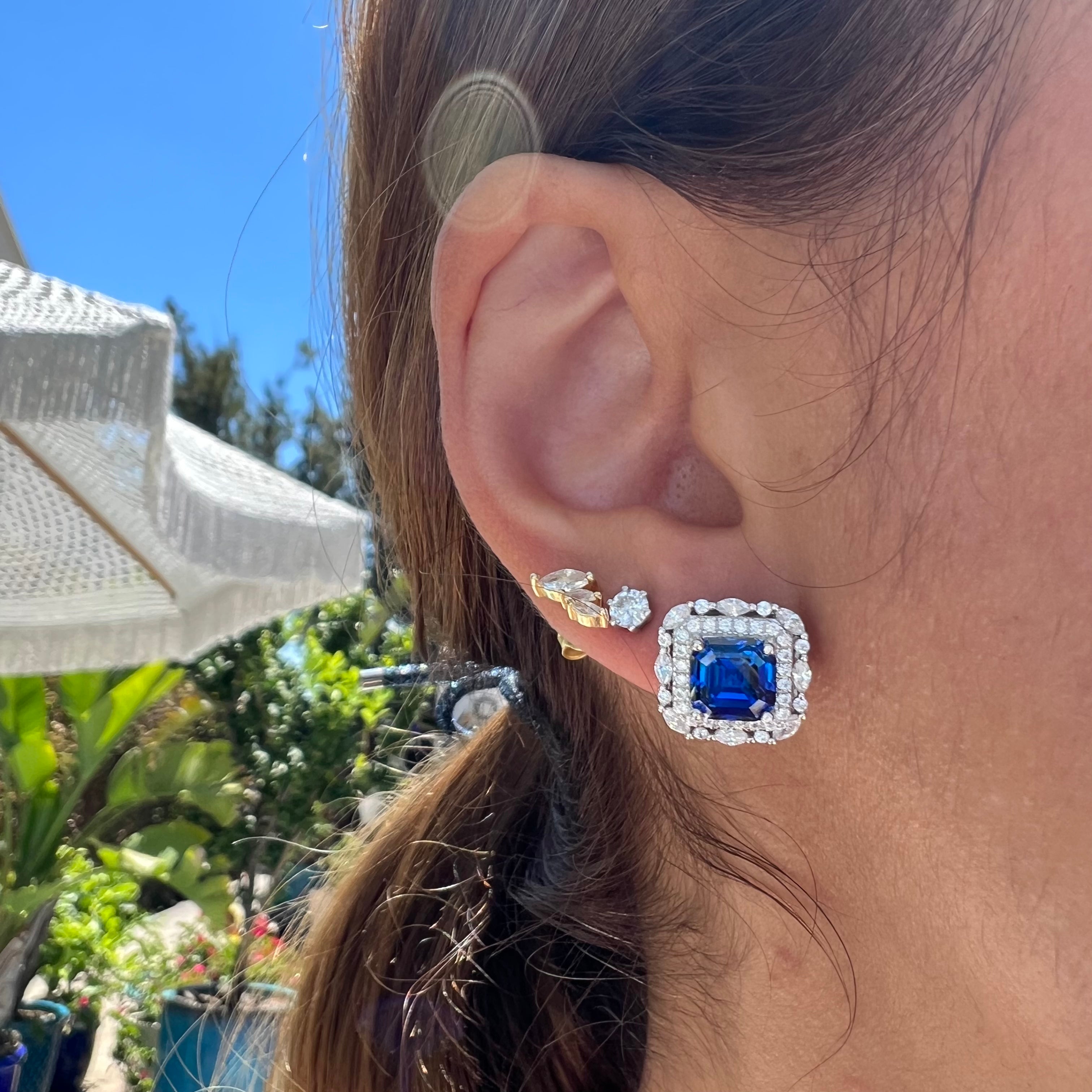 Sterling silver sapphire stud earrings