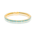 Silver gold plated turquoise tennis bracelet