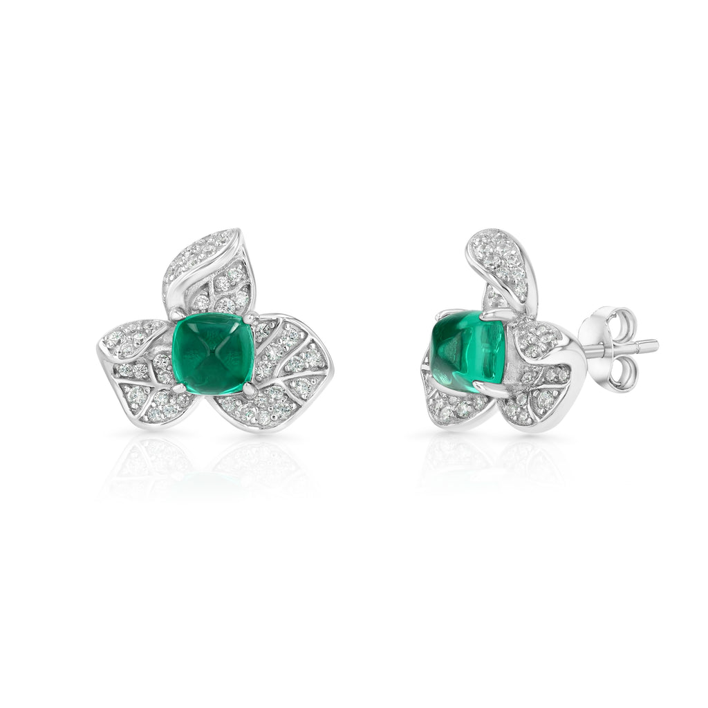 Orchid Sterling silver emerald earrings