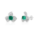 Orchid Sterling silver emerald earrings