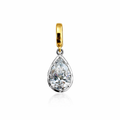 14k solid gold 2 ct pear lab diamond pendant
