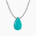 “Maldives” sterling silver large pear paraiba necklace
