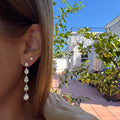 Sterling silver diamond drop earrings