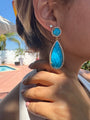 “Riviera” pear turquoise statement earrings