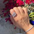 Sterling silver graduated round cz diamond wrap ring