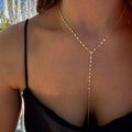 Silver gold plated radiant disc chain lariat necklace