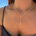 Silver gold plated radiant disc chain lariat necklace