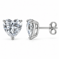 Silver Heart Stud Earrings