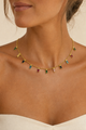 Rainbow baguette drops necklace