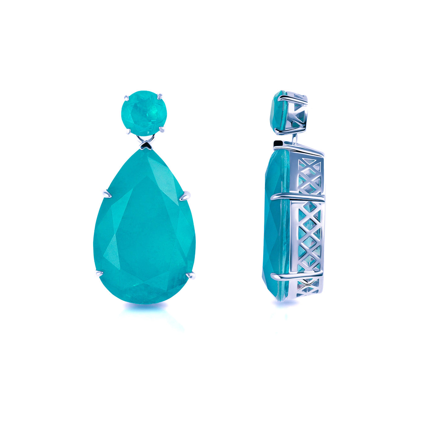 Maldives large pear paraiba drop earrings