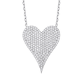 “Amore” Sterling silver pave heart necklace