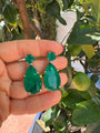 Sterling silver emerald pear shape earrings