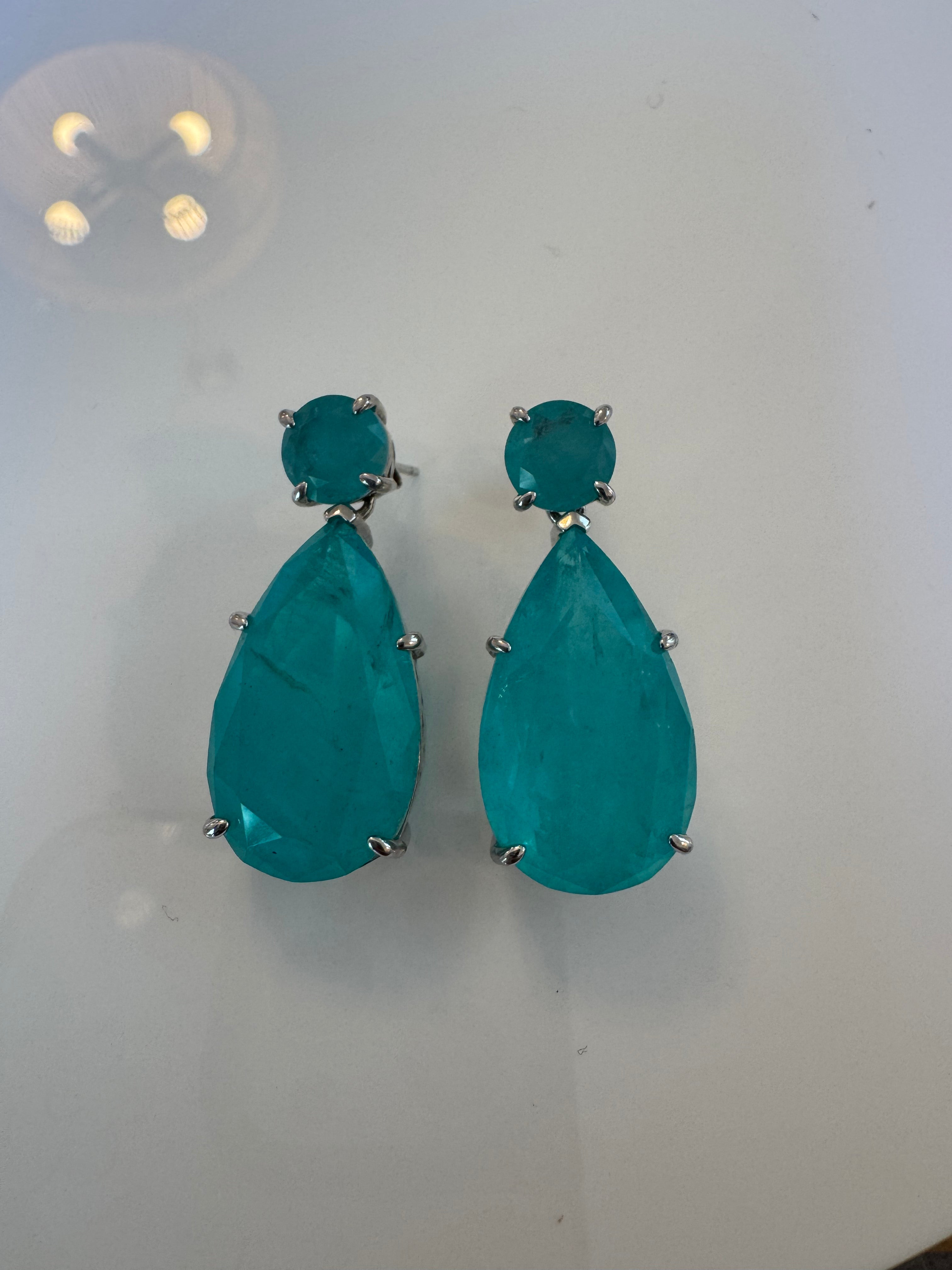 Maldives large pear paraiba drop earrings