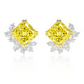 Sterling silver simulated yellow diamond stud earrings