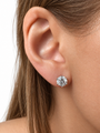 Sterling silver certified moissanite 7 mm round stud earrings