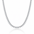 Sterling silver heart shape cz diamond tennis necklace