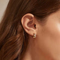 Silver gold plated double layer curved studs
