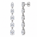 Sterling silver diamond drop earrings