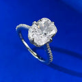 Sterling silver radiant cut cz diamond ring