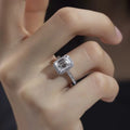 Sterling silver emerald cut cz diamond ring