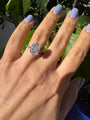 Sterling silver radiant cut cz diamond ring