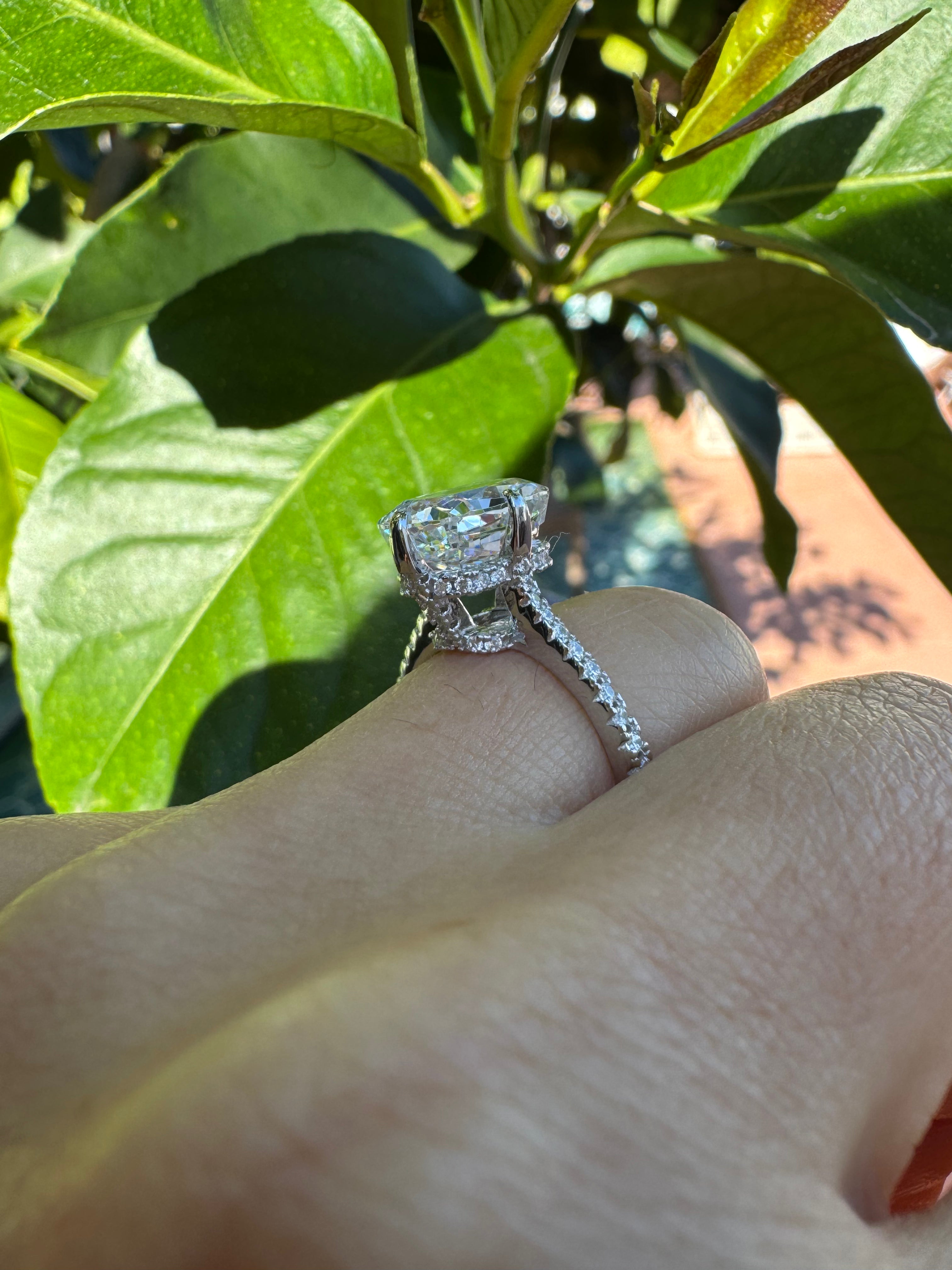 Sterling silver radiant cut cz diamond ring