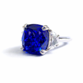 Sterling silver simulated sapphire ring