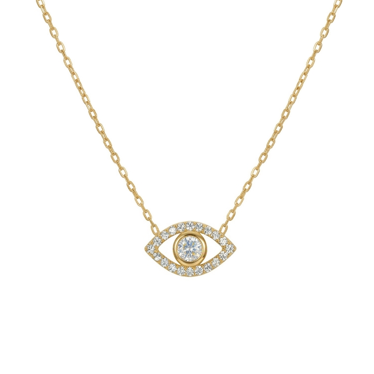 “Ojos” Silver Gold Plated Eye Necklace