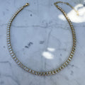 Silver gold plated asscher cut choker