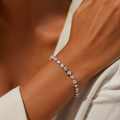 Sterling silver multi-shape tennis bracelet