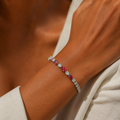 Sterling silver ruby cz tennis bracelet