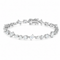 Sterling silver multi-shape tennis bracelet