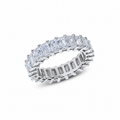 Sterling silver emerald cut eternity band